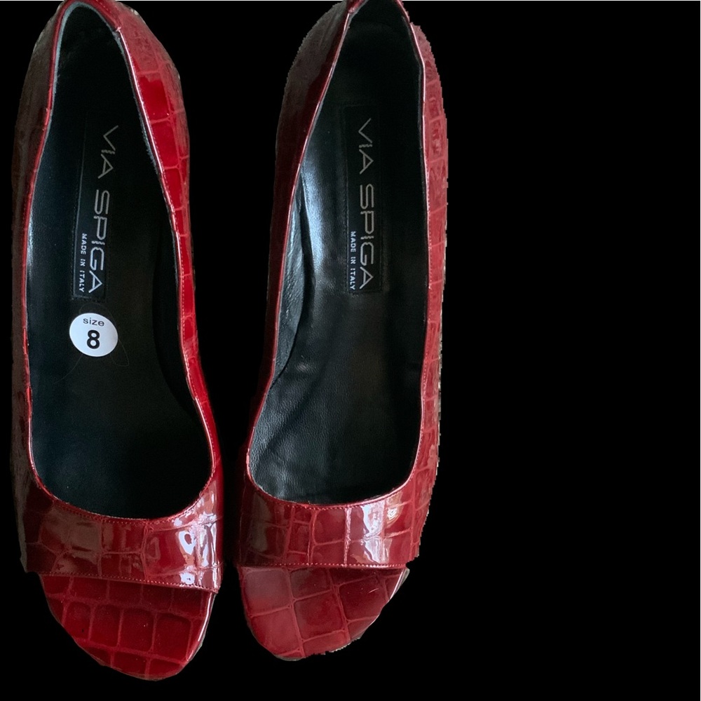 Maroon leather heels